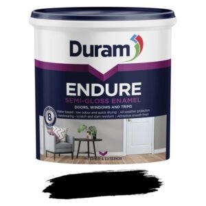 Duram Endure Semi-Gloss Enamel Paint Black 1 L — SA Home Builder Store