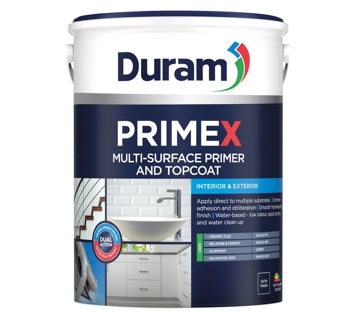 Duram PrimeX Clear Tint Base Paint 5 L – Exterior Sheen Finish for Enhanced Durability and Protection (Require Tinting