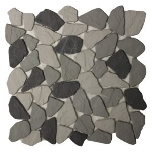 Earthstone 30-3PK-BERL-GRY Berlin Broken Pebble Mosaic - Grey (350 x 300 x 5mm) — SA Home Builder Store