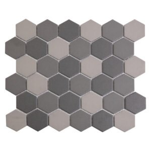 Earthstone Hex Porcelain Mosaic Tile Dark Mix 325 x 282 mm — SA Home Builder Store