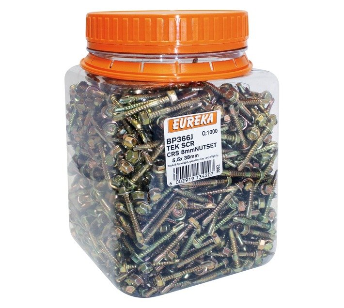 Eureka 5.5 x 38 mm Tek Screw Hex coarse 1000 Pack — SA Home Builder Store