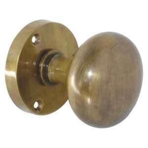 Euro Brass Handle Knob CV51 Mushroom On Rose Antique Brass — SA Home Builder Store
