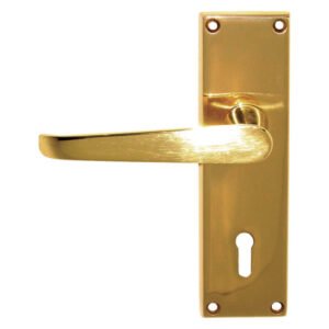 Euro Brass Lever Handle On Plate Ind Cv1 Brass — SA Home Builder Store