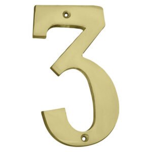 Euro Brass Numeral 3 Brass 175 mm — SA Home Builder Store