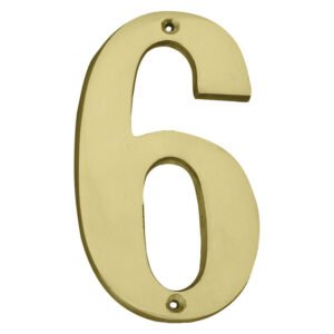 Euro Brass Numeral 6 Brass 175 mm — SA Home Builder Store