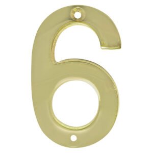 Euro Brass Numeral 6 Brass 75 mm — SA Home Builder Store