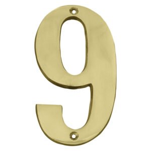Euro Brass Numeral 9 Brass 175 mm — SA Home Builder Store