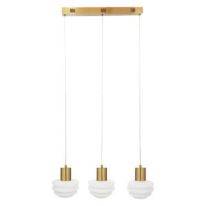 Eurolux Beehive Trio LED Pendant White and Brass 18 W — SA Home Builder Store