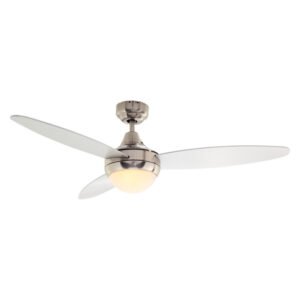 Eurolux Swirl Ceiling Fan with Light Satin Chrome — SA Home Builder Store