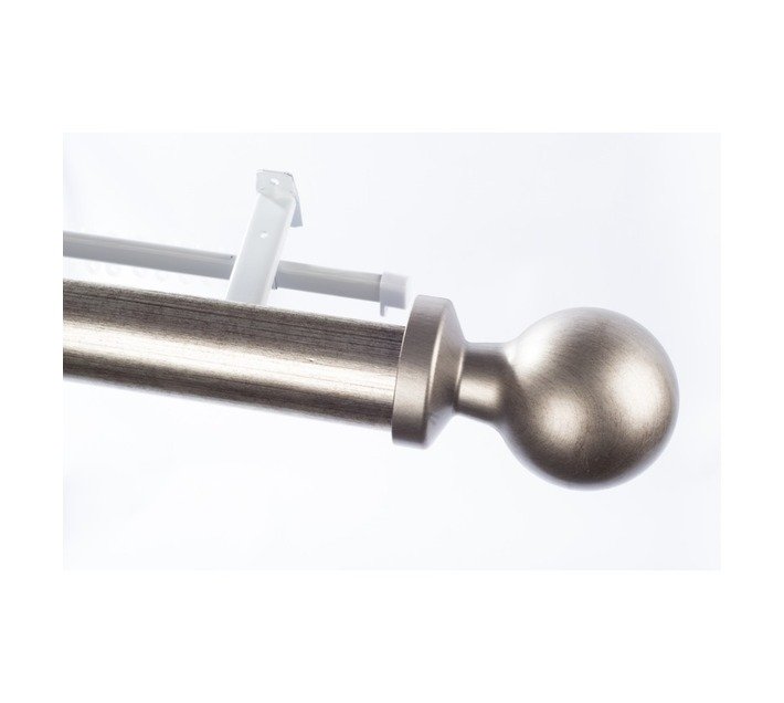 Finishing Touches Rod and Track Pole Set Ball Silver 2500 x 63 x 2520 mm — SA Home Builder Store