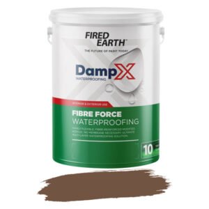 Fired Earth DampX Fibre Force Waterproofing Paint Brown 5 L – Acrylic Matt Finish, Fibre-Reinforced Waterproofing Paint