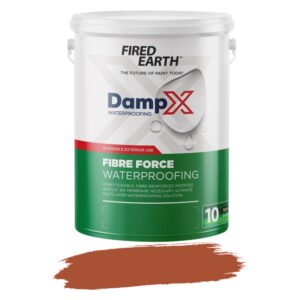 Fired Earth DampX Fibre Force Waterproofing Paint Terracotta 5 L – Acrylic Matt Finish, Fibre-Reinforced Waterproofing