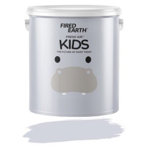 Fired Earth Fresh Air Kid PVA Sheen Paint Hippo Grey 2.5 L - 5 in 1 Subtle Sheen, Stain Resistant, Washable, Solvent