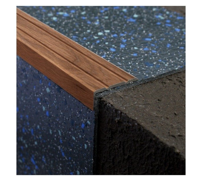 Genesis Aluminium Self Adhesive Stair Nose Trim Oak 2700 x 30 mm — SA Home Builder Store