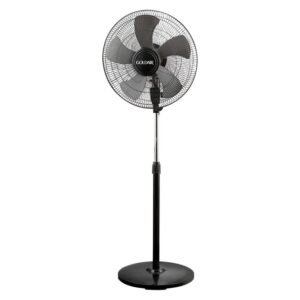 Goldair 45 cm High Velocity Pedestal Fan (Black) – 120 W Industrial Power With 5-Blade Airflow and Adjustable Height