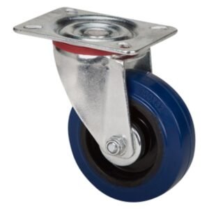 Hillaldam 870074 Super Elastic Fixed Plate Swivel Castor Blue 160 mm — SA Home Builder Store