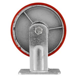 Hillaldam 870205 XX Fixed Plate Poly Castor Red 150 mm — SA Home Builder Store