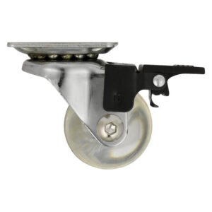 Hillaldam 870262 Transparent Plated Castor with Brake 35 mm — SA Home Builder Store