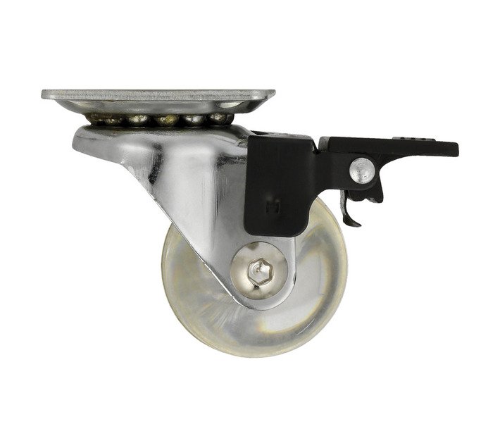 Hillaldam 870262 Transparent Plated Castor with Brake 35 mm — SA Home Builder Store