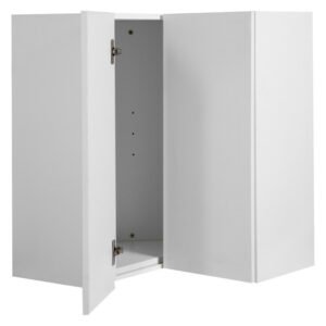 Home and Kitchen TCU60 Top Corner Kitchen Unit – White Wall-Mounted Corner Cupboard – 601 x 601 x 720 mm — SA Home