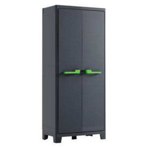 Keter Moby Tall Storage Cabinet Indoor Outdoor Utility Cupboard 4 Adjustable Shelves Ipx3 Weather Resistant 800 x 440 x