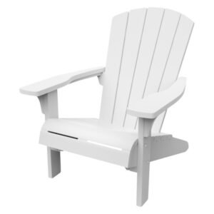 Keter Troy Adirondack Chair: Rustic White Outdoor Chair — SA Home Builder Store