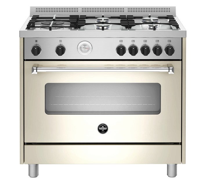 La Germania Americana Electric Oven 5 Burners Gas Stove 900 mm Cream AMS95C61LBCR — SA Home Builder Store
