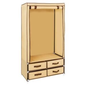 Laundry House 4 Drawer Hanging Wardrobe Beige and Grey 450 x 1100 x 1600 mm — SA Home Builder Store