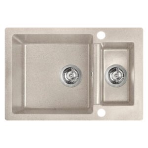 Laveo Celia 1.5 Bowl Granite Sink Beige 650 x 440 x 170 mm — SA Home Builder Store