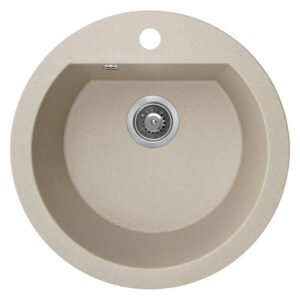 Laveo Dafne 1 Bowl Granite Sink Beige 510 x 510 x 190 mm. — SA Home Builder Store