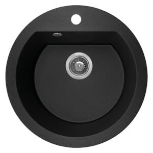 Laveo Dafne 1 Bowl Granite Sink Black 510 x 510 x 190 mm. — SA Home Builder Store