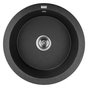 Laveo Dafne 1 Bowl Granite Sink Black 510 x 510 x 190 mm — SA Home Builder Store