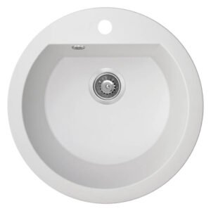 Laveo Dafne 1 Bowl Granite Sink White 510 x 510 x 190 mm — SA Home Builder Store