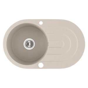 Laveo Dafne 1 Bowl Granite Sink with Drainer Beige 780 x 470 x 190 mm — SA Home Builder Store