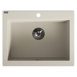 Laveo Komodo 1 Bowl Granite Sink Beige 580 x 490 x 190 mm — SA Home Builder Store