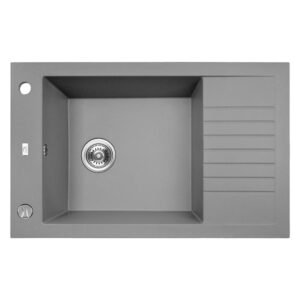 Laveo Pionier 1 Bowl with Half Drainer Granite Sink Grey 780 x 500 x 190 mm — SA Home Builder Store