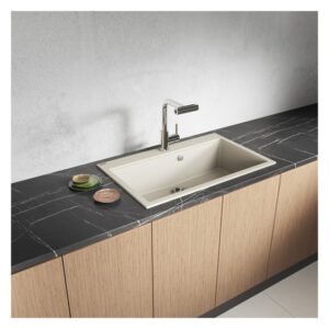 Laveo Tau 1 Bowl Granite Sink Beige 800 x 500 x 200 mm — SA Home Builder Store