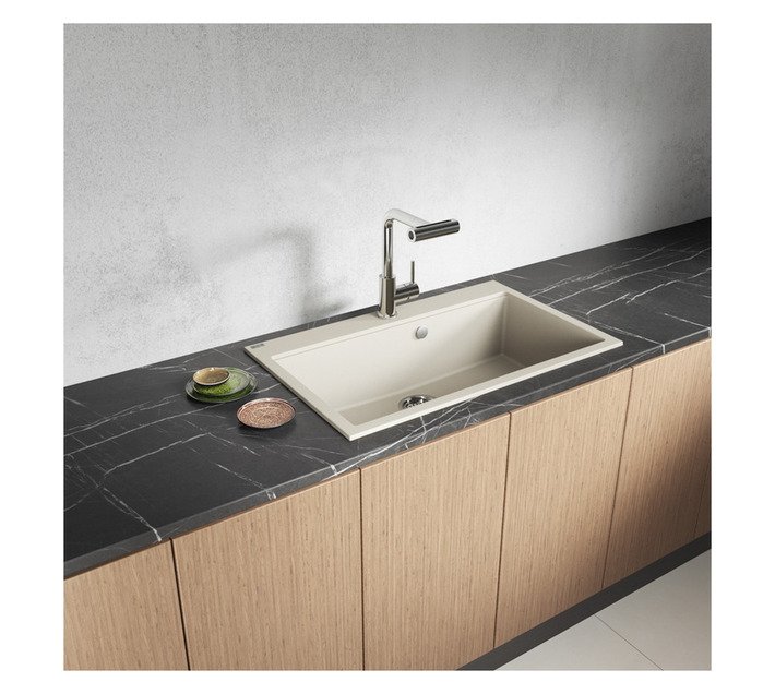 Laveo Tau 1 Bowl Granite Sink Beige 800 x 500 x 200 mm — SA Home Builder Store