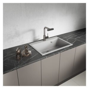 Laveo Tau 1 Bowl Granite Sink Grey 700 x 500 x 200 mm — SA Home Builder Store