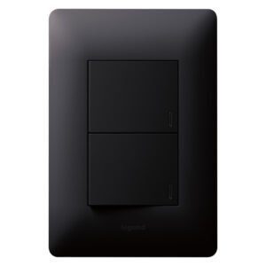 Legrand Ysalis 2 Lever 1 Way Switch Black 100 x 50 mm — SA Home Builder Store