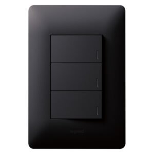 Legrand Ysalis 3 Lever 1 Way Switch Black 100 x 50 mm — SA Home Builder Store