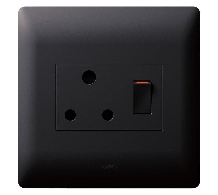 Legrand Ysalis Single RSA Switched Socket 4x4 Black — SA Home Builder Store