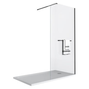 Lusso Floe Shower Screen Black 1000 x 2000 mm - Fixed Walk-In Glass Wetroom Panel — SA Home Builder Store
