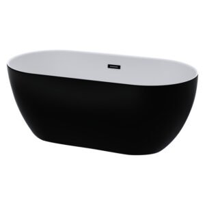 Lusso Freestanding Matt Bath Black and White 1435 x 750 x 570 mm — SA Home Builder Store
