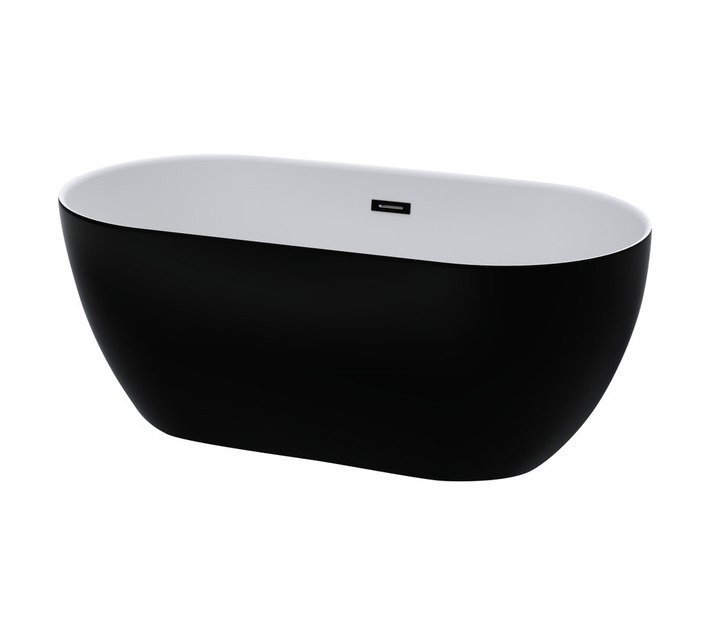 Lusso Freestanding Matt Bath Black and White 1435 x 750 x 570 mm — SA Home Builder Store