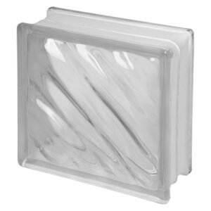 Macneil Ocean Wave Glass Block 190 x 190 x 80 mm Clear Privacy Glass Bricks — SA Home Builder Store