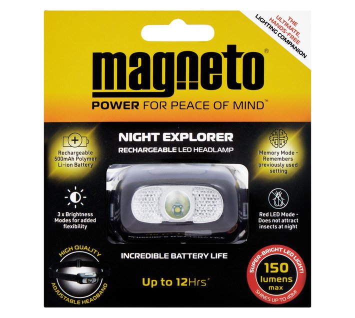 Magneto Night Explorer Rechargeable LED Headlamp — SA Home Builder Store