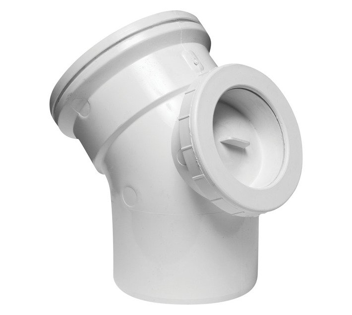 Marley Pipes PVC Soil and Vent 135 Degree Bend Inspection Eye 110 mm — SA Home Builder Store