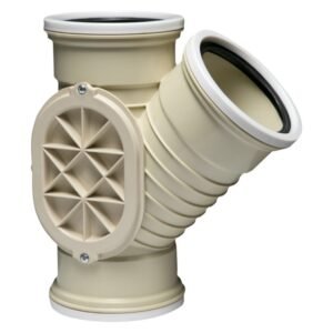 Marley Pipes Underground PVC Right Hand 45 Degree Junction Ribbed Inspection Eye 110 mm — SA Home Builder Store