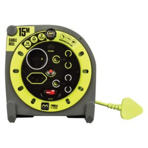 Masterplug Pro-XT 15 m Closed Cable Reel 4-Way Switched Power Hub Heavy-Duty 3680 W Max Load — SA Home Builder Store